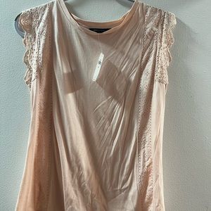 Lace sleeve shell tank top